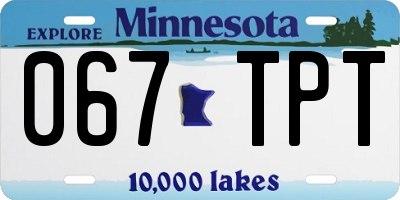 MN license plate 067TPT