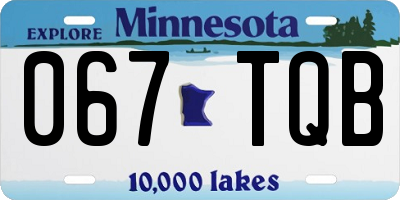 MN license plate 067TQB