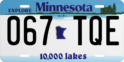 MN license plate 067TQE