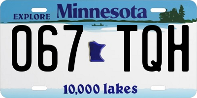 MN license plate 067TQH