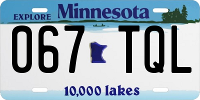 MN license plate 067TQL
