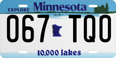 MN license plate 067TQO