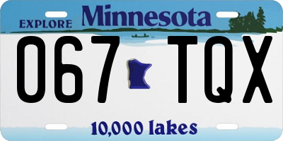 MN license plate 067TQX