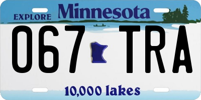 MN license plate 067TRA