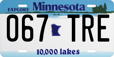 MN license plate 067TRE