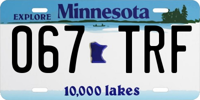 MN license plate 067TRF