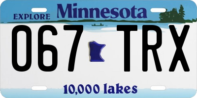 MN license plate 067TRX