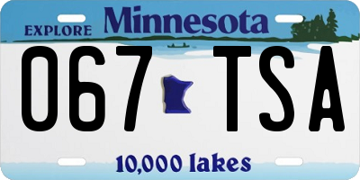 MN license plate 067TSA
