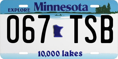 MN license plate 067TSB