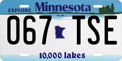 MN license plate 067TSE