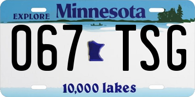 MN license plate 067TSG