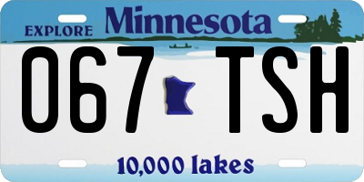 MN license plate 067TSH