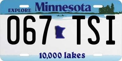 MN license plate 067TSI