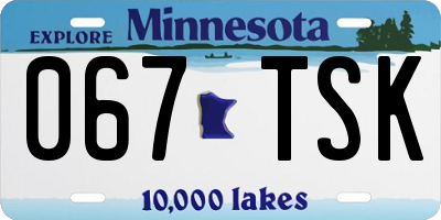 MN license plate 067TSK