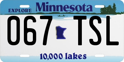 MN license plate 067TSL