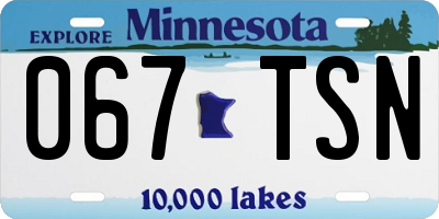 MN license plate 067TSN