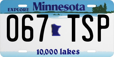 MN license plate 067TSP