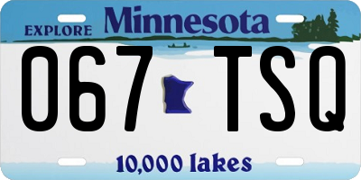 MN license plate 067TSQ