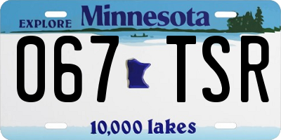 MN license plate 067TSR