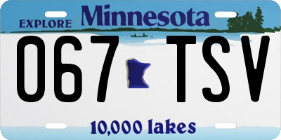 MN license plate 067TSV