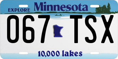 MN license plate 067TSX