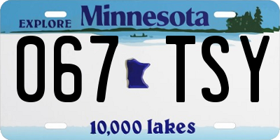 MN license plate 067TSY