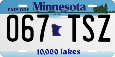 MN license plate 067TSZ