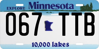 MN license plate 067TTB