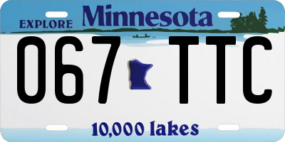 MN license plate 067TTC