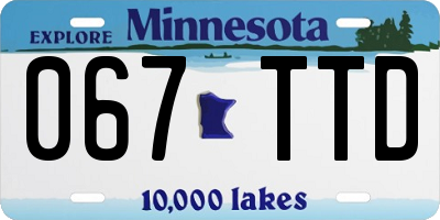 MN license plate 067TTD