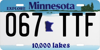 MN license plate 067TTF