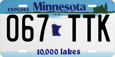 MN license plate 067TTK