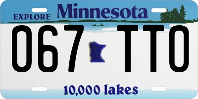 MN license plate 067TTO
