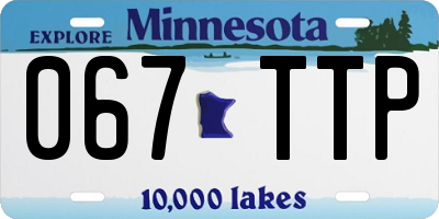 MN license plate 067TTP