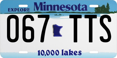 MN license plate 067TTS