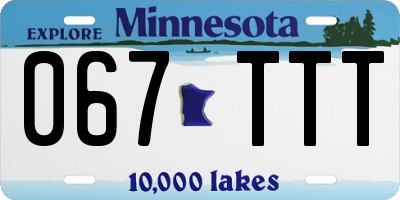MN license plate 067TTT