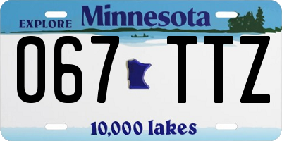 MN license plate 067TTZ