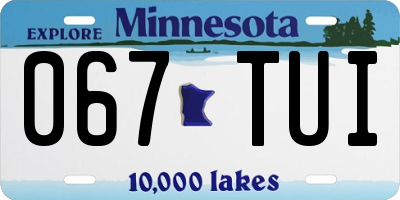 MN license plate 067TUI