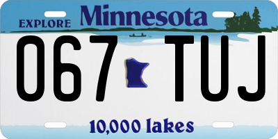 MN license plate 067TUJ