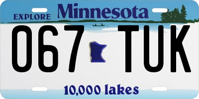 MN license plate 067TUK