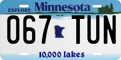 MN license plate 067TUN