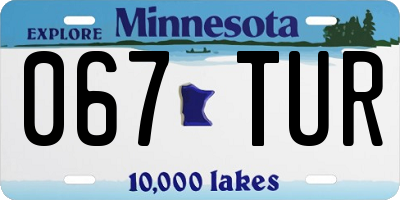 MN license plate 067TUR