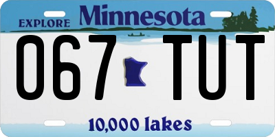 MN license plate 067TUT