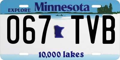 MN license plate 067TVB