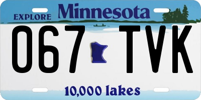 MN license plate 067TVK