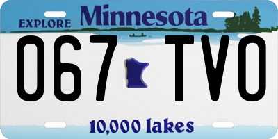 MN license plate 067TVO