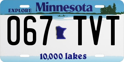 MN license plate 067TVT