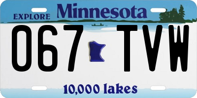 MN license plate 067TVW