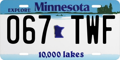 MN license plate 067TWF