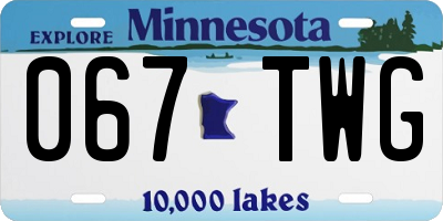 MN license plate 067TWG